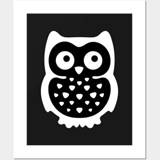 Black & White Owl Posters and Art